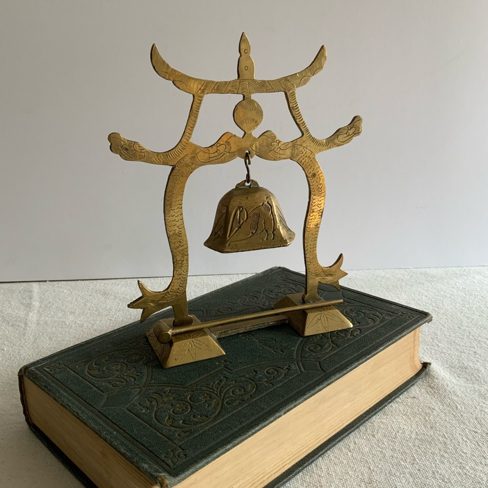 Brass Etched Temple Bell